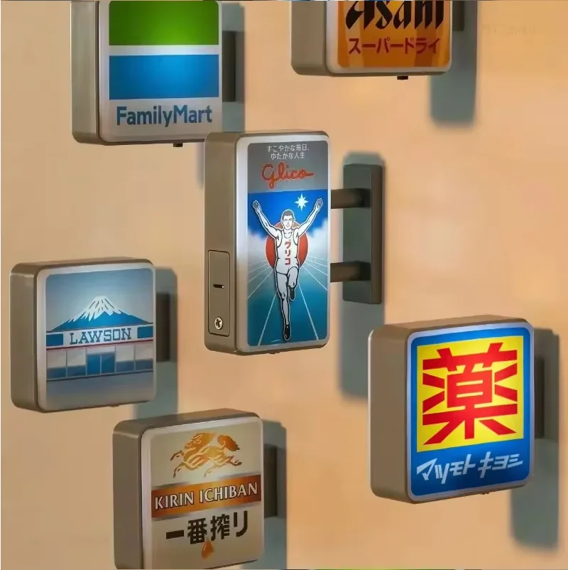 1pcs Dotonbori Glico Lake Kawaguchi-ko Town Lawson Advertising Store Sign Lightboard Photo Spot Fridge Magnet Sticker