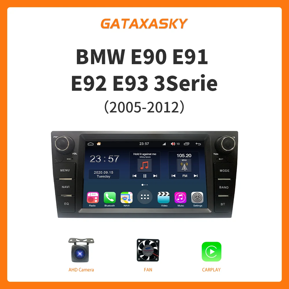 

GATAXASKY 8'' Android 12 For BMW 3 Series E90/E91/E92/E93 2005-2012 Car Multimedia Radio Player CarPlay AUTO SWC GPS Navigation