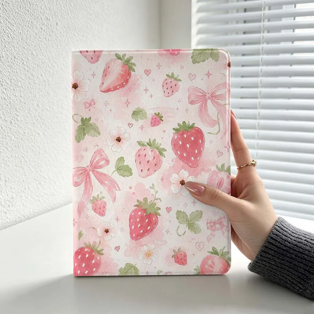 Cartoon Strawberry Bow Pattern For Lenovo Xiaoxin Lenovo Tab Pad Pro Plus K11 P12 M10 Legion Y900 Soft Inch Tablet Case Cover