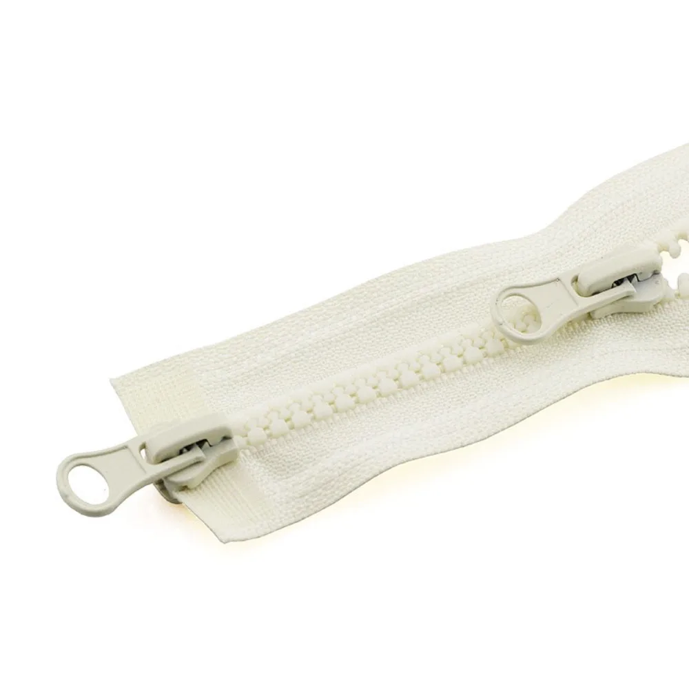 New 90cm Two Way Chunky Zip Double Slider #5 Resin Zipper Plastic Teeth Zipper Open End Jacket Long Zips