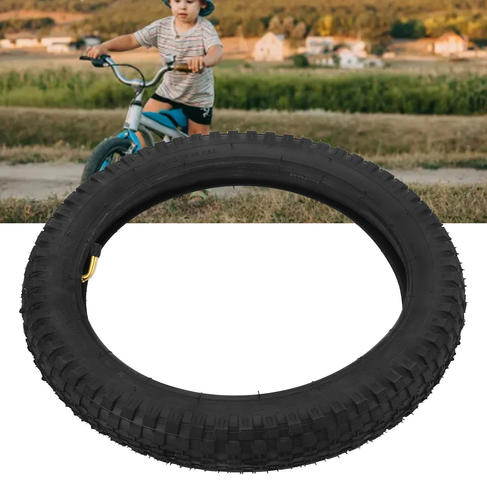 

16x2.4 Dirt Bike Tire Rubber Anti Slip Inner Outer Tyre Replacement Kids Bike Tire