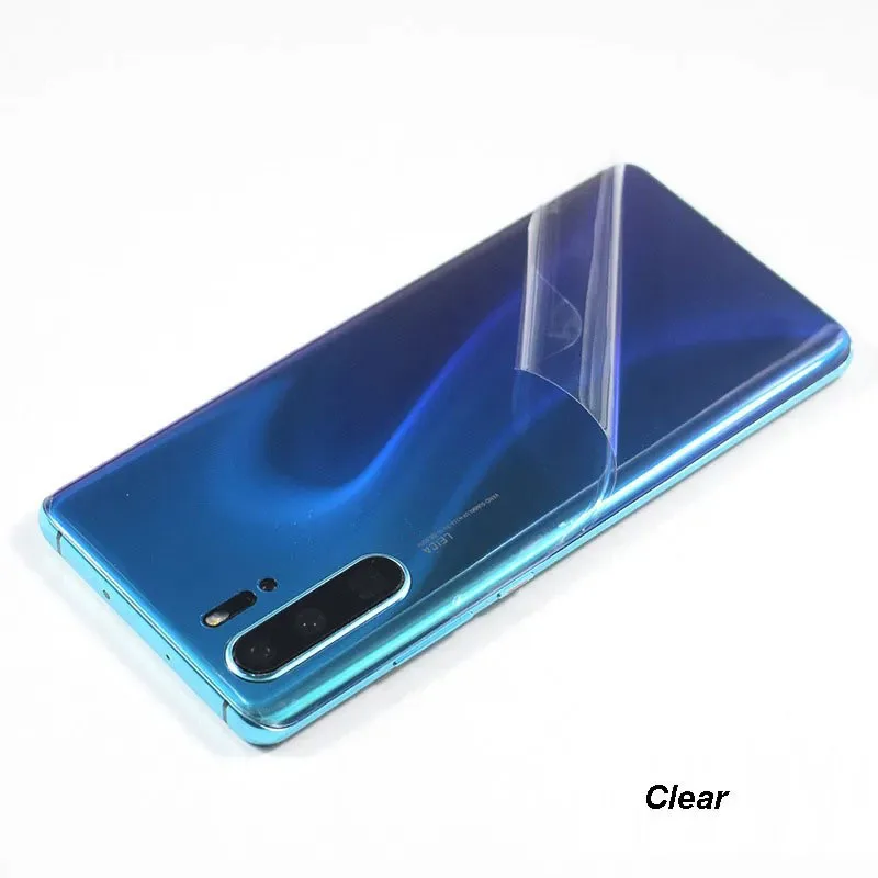 Transparent 3D Carbon Fiber Soft Film For HUAWEI P40 P30 P20 Pro Mate 30 Matte Drawing Phone Back Sticker For Nova 5 Plus 3e 3i