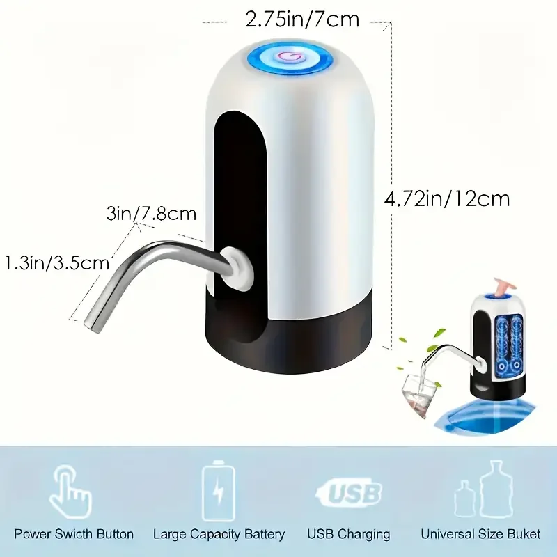 Bomba dispensadora de agua recargable por USB, un gran regalo de Navidad para mamás y familias. Perfecto para la fórmula del bebé en casa y viajar