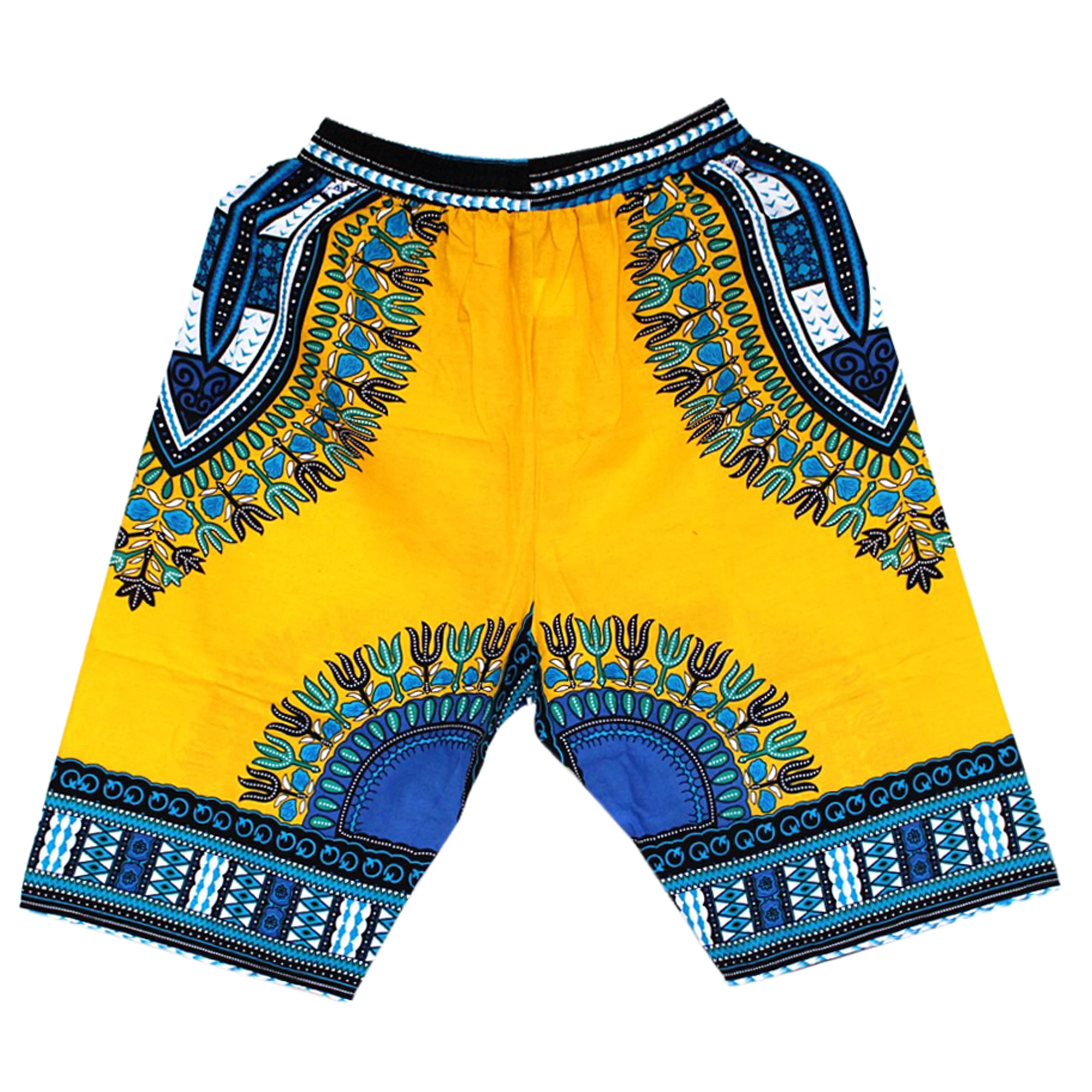 Unisex Colorful And Comfy: 100% Cotton African Dashiki Short Pants For Casual And Stylish Wear Traditional Print