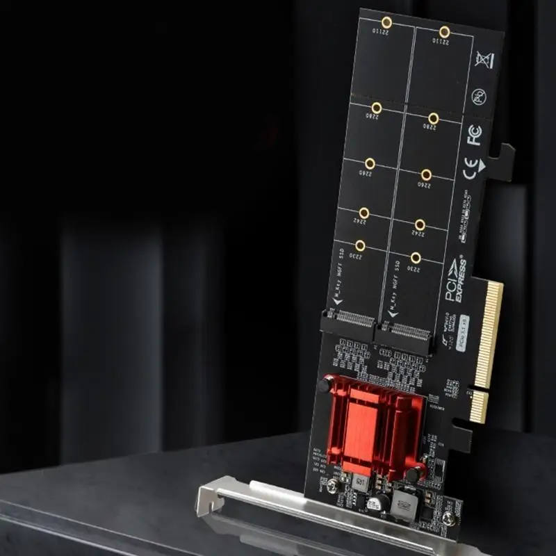 R53C NVMe SSD zu PCI-e 3.1 Erweiterungskartenadapter, unterstützt 2 x für M.2 (für M für K). – Detail 9