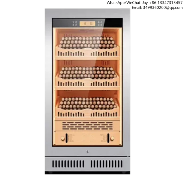 

Humidor 200 cigar case stainless steel finish Spanish cedar inner cedar shelf outside