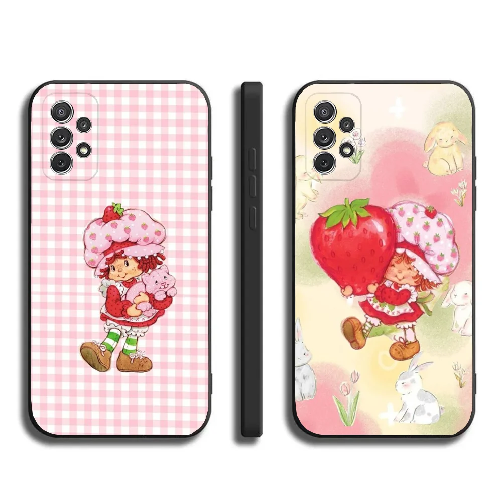 S-Shortcake S-Strawberry Phone Case For Samsung Galaxy A20,A21s,A22,A31,A32,A52,A53,A72,73,A80,A91Soft Black Cover