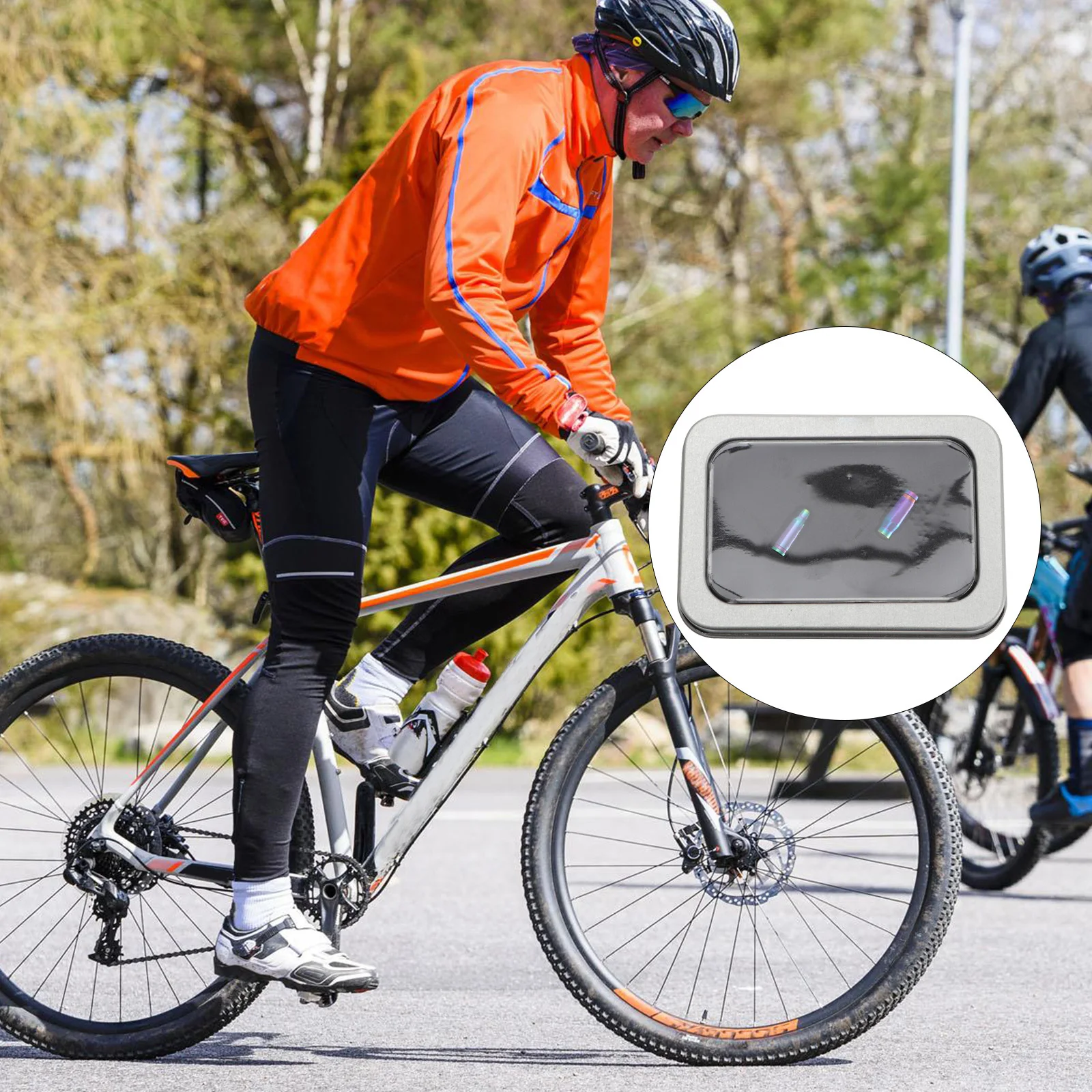 2Pcs Bike Tire Air Caps Titanium Alloy Nozzle Dust Covers Durable Lightweight Bike Air Stem Covers Titanium Alloy Cap