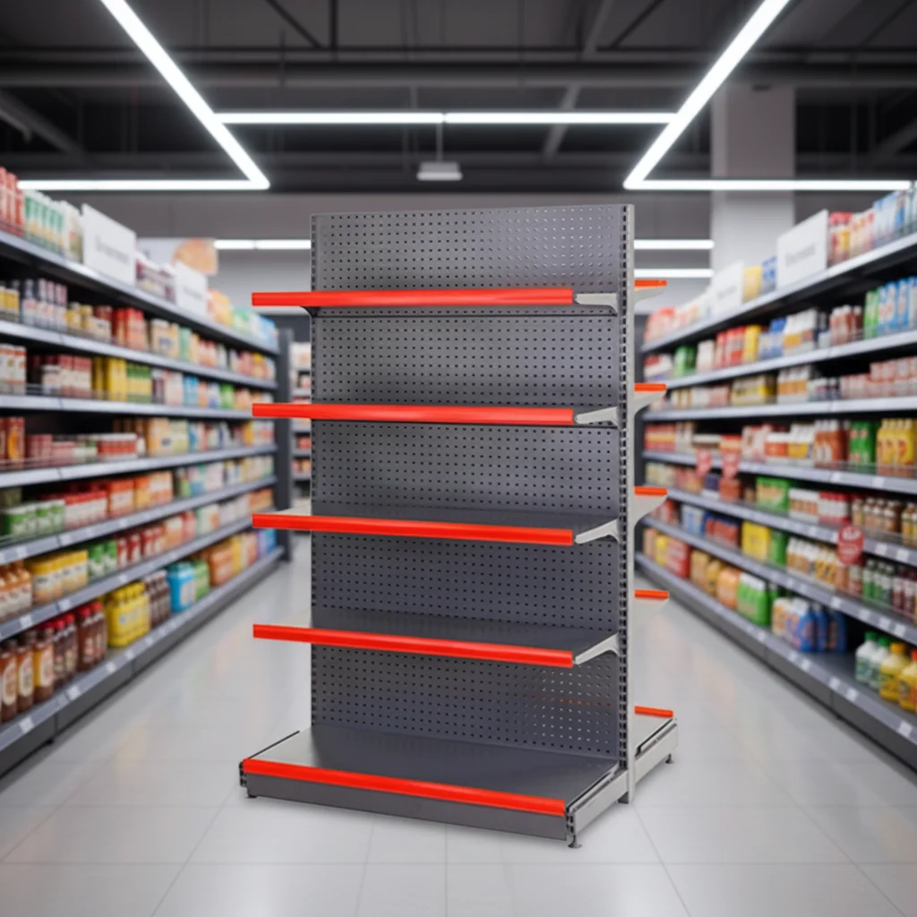 Double Sided Heavy Duty Steel Q235 Supermarket Shelves for Retail Stores - Best Selling Display Shelves