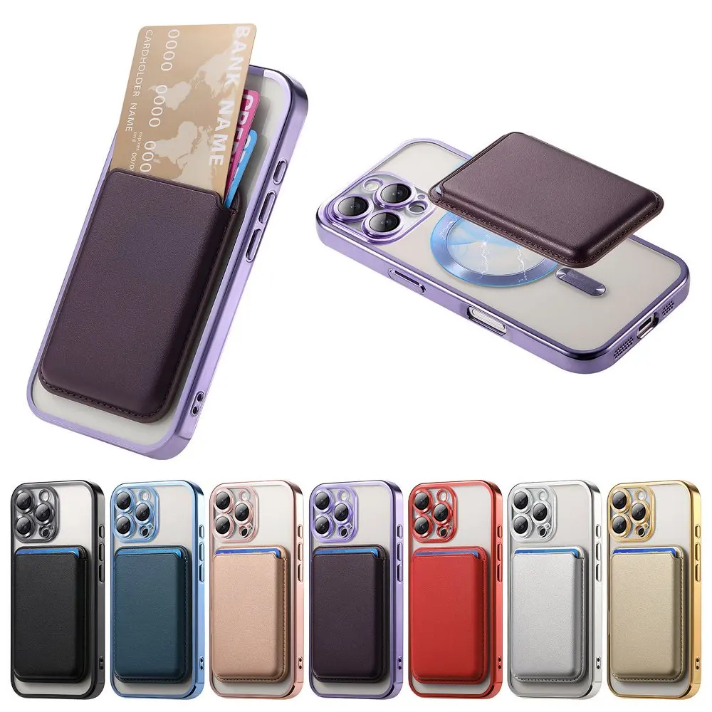 2 in 1 Detachable Magnetic Card Slot Phone Case For iPhone 16e 15 Pro Max 14 Plus 13 12 Pro With Support Wireless Charging