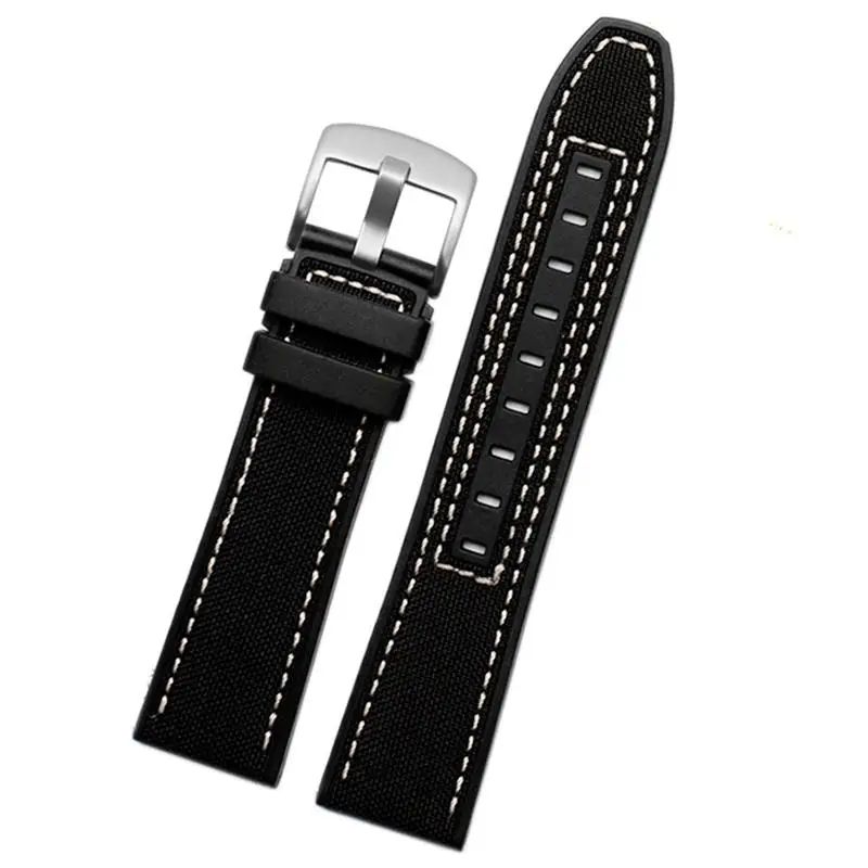 

22mm Canvas Rubber Watch Strap Men Wrist Band Bracelet For MIDO M038/M038431A Series Soft Watchbands