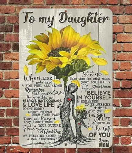 To My Daughter Sentimental Metal Tin Sign 8