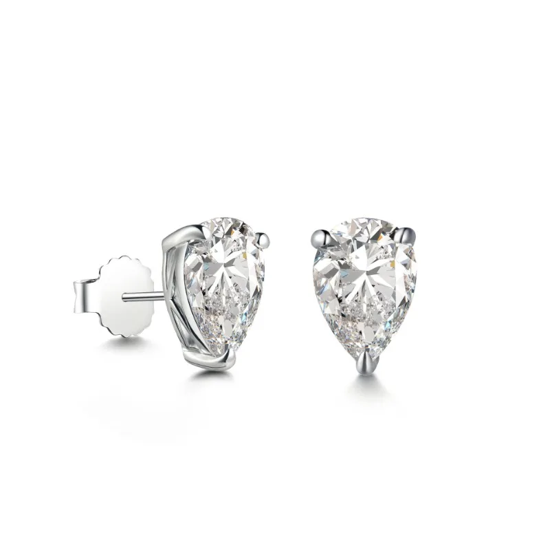 

2 carat S925 sterling silver moissanite stud earrings for women, 10K women's moissanite earrings fashion