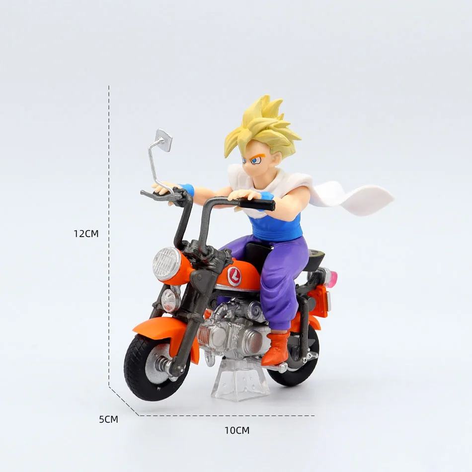Dragon Ball Anime Goku Figur Son Gohan Goku Action Figur Dbz Vater Und Sohn Motorrad 15 cm PVC Sammlung Modell Spielzeug präsentiert