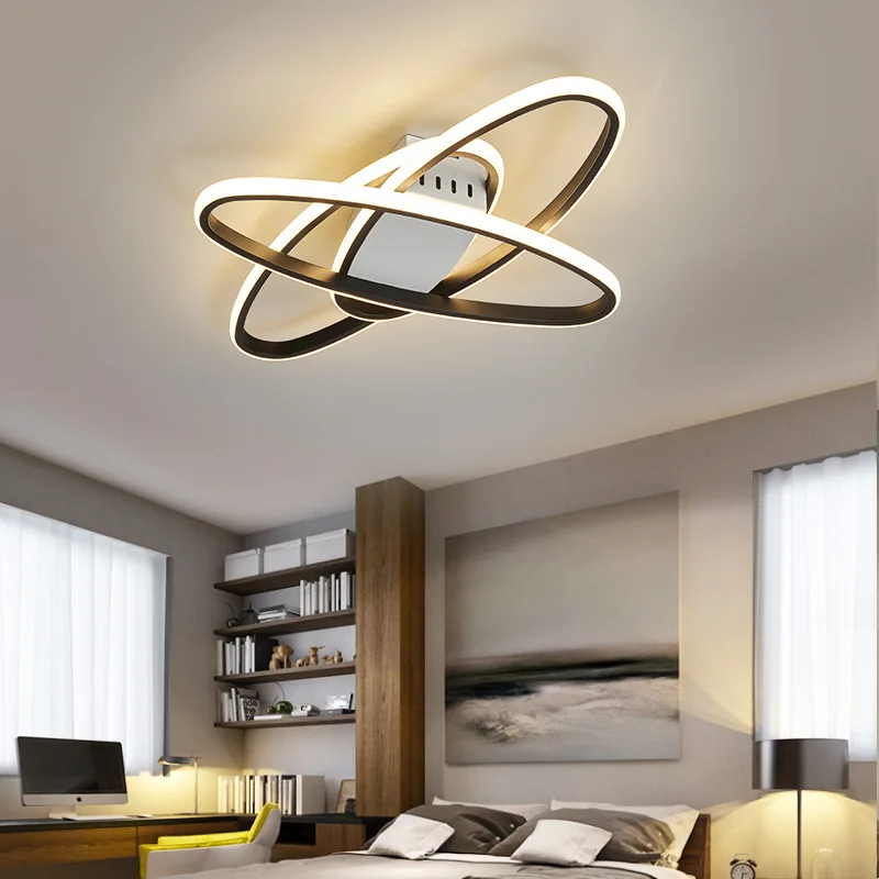 Lámpara de techo LED elipse Simple moderna, sala de estar, dormitorio, comedor, estudio, decoración interior del hogar, brillo de luz de techo empotrado