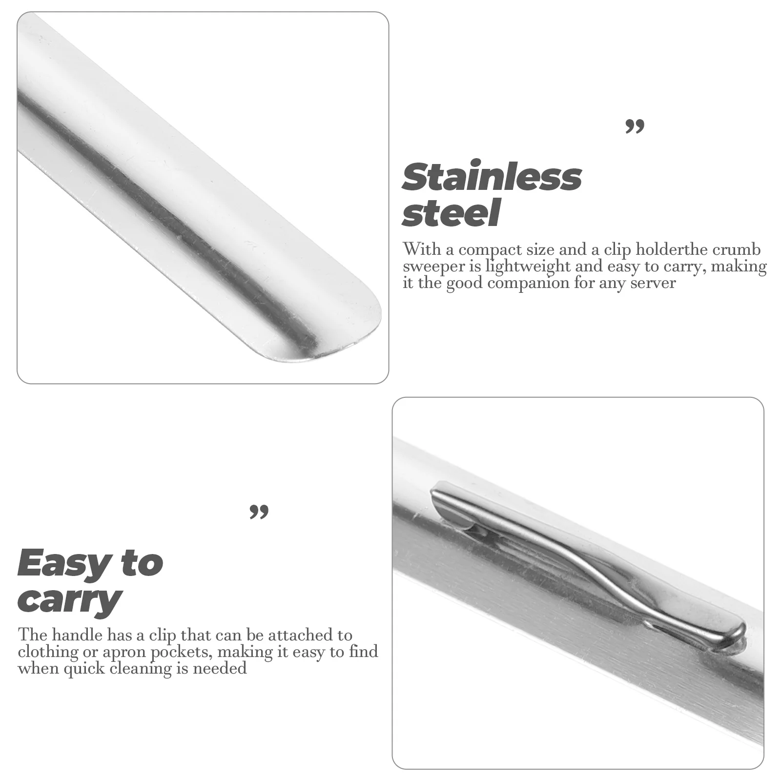 2 Pcs Bread Crumb Scraper Tabletop Cleaner Razor Blade Sweeper Brush Accessories for Home Stainless Steel Restaurant Metal