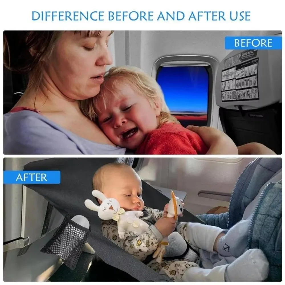 Portable Airplane Seat Footrest Comfortable Foldable Toddler Airplane Seat Extender Durable Toddler Airplane Bed