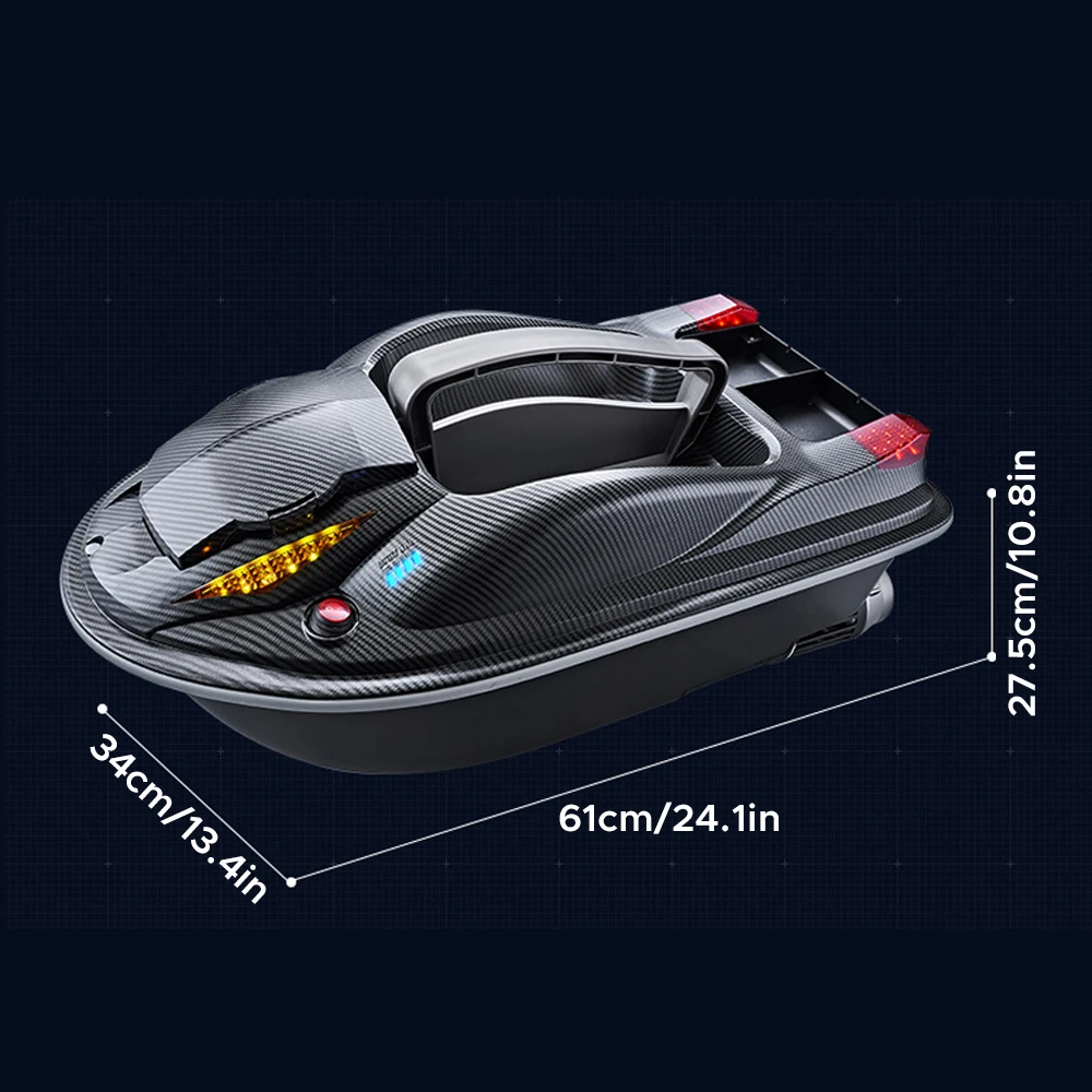 HJ817 Outdoor 3 Hopper High Speed RC Fishing Boat 500M 7KG Load Voice Broadcast Smart Route Correction Remote Control Bait Boat