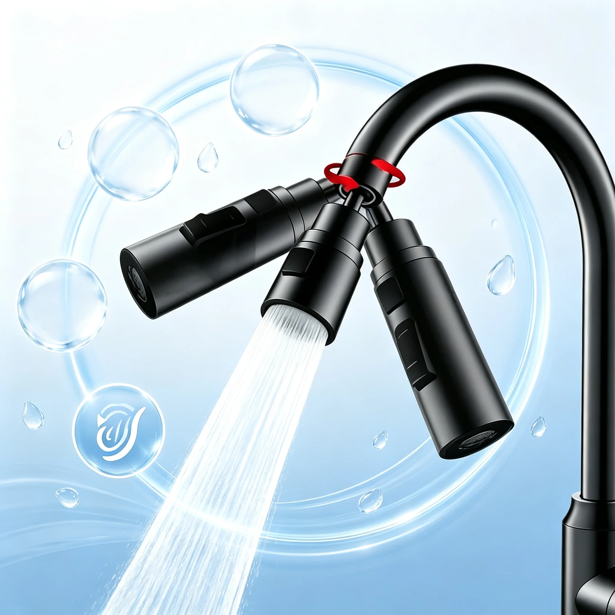 3‑Mode Boost Water Kitchen Faucet Extender Nozzle Water Output Practical Tap Attachment for Easy Dishwashing and Daily Cleaning