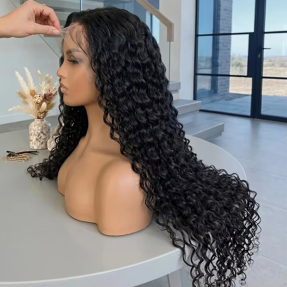 250 Density Human Hair 5x5 Glueless Deep Wave 13x6 HD Lace Frontal Wigs 13x4 Curly Lace Front Wig 40 Inch