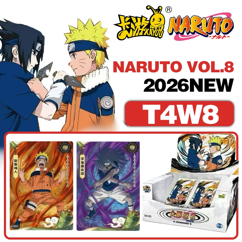 2026 New KAYOU Naruto Cards VOL.8 Anime Collection Cards Rare SSR UR MR TCG Hobby Trading Cards Box Set Kids Birthday Gift Toys
