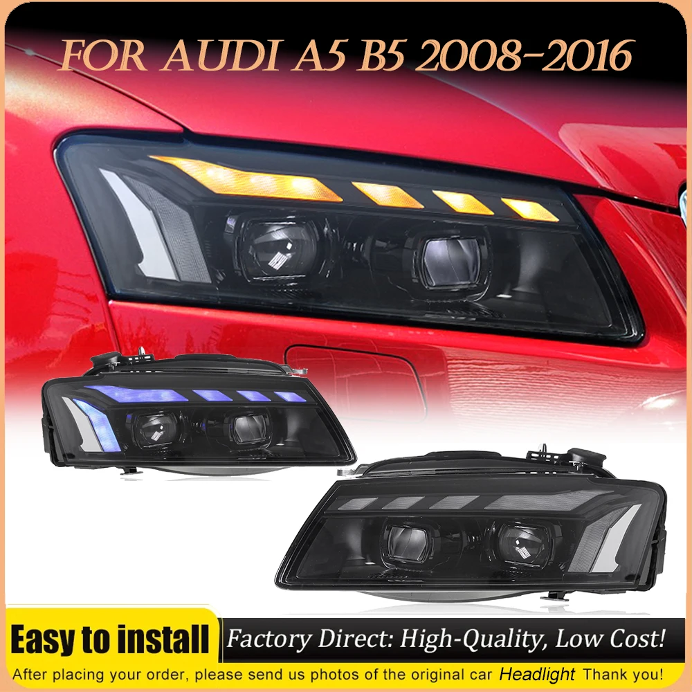 

Car Headlight Assmebly For A5 B5 A5L LED Head Lights 2008-2016 Style Replacement DRL Daytime lamps Projector Auto Accessories