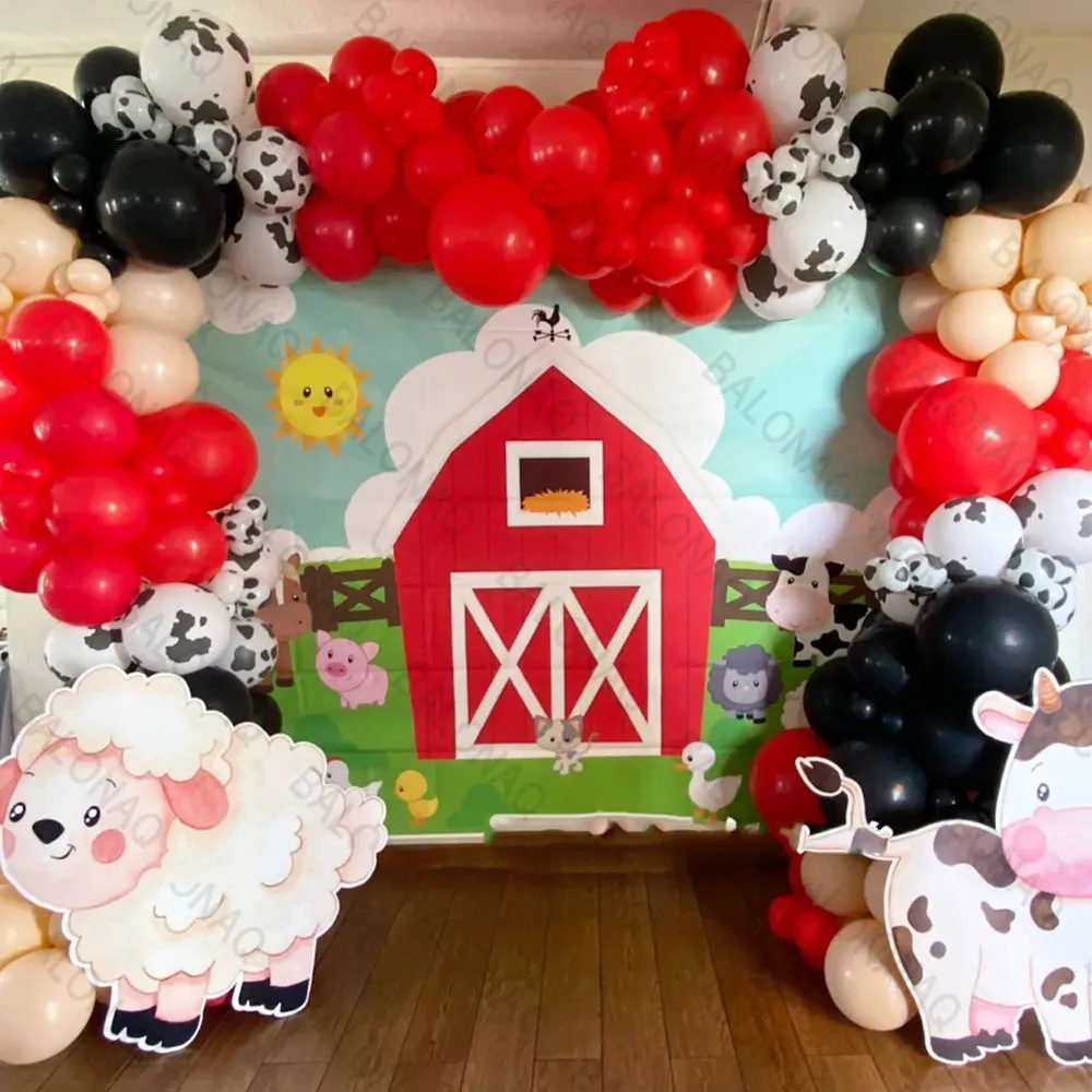 

Farm Party Cow Theme Balloon set Arch Garland Kit Coffee Khaki Latex Balloons for CowBoy CowGirl Party Baby Shower Decoration