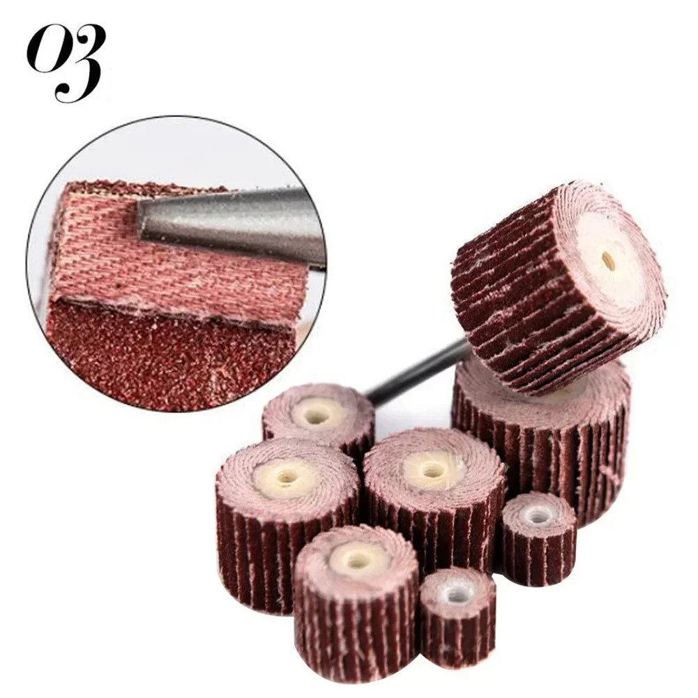 10 Pcs Flap Wheel Disc Sanding Drill Sandpaper Polishing Drill Bit 80/120/240 Grit Rotary Tool For Grinder Head
