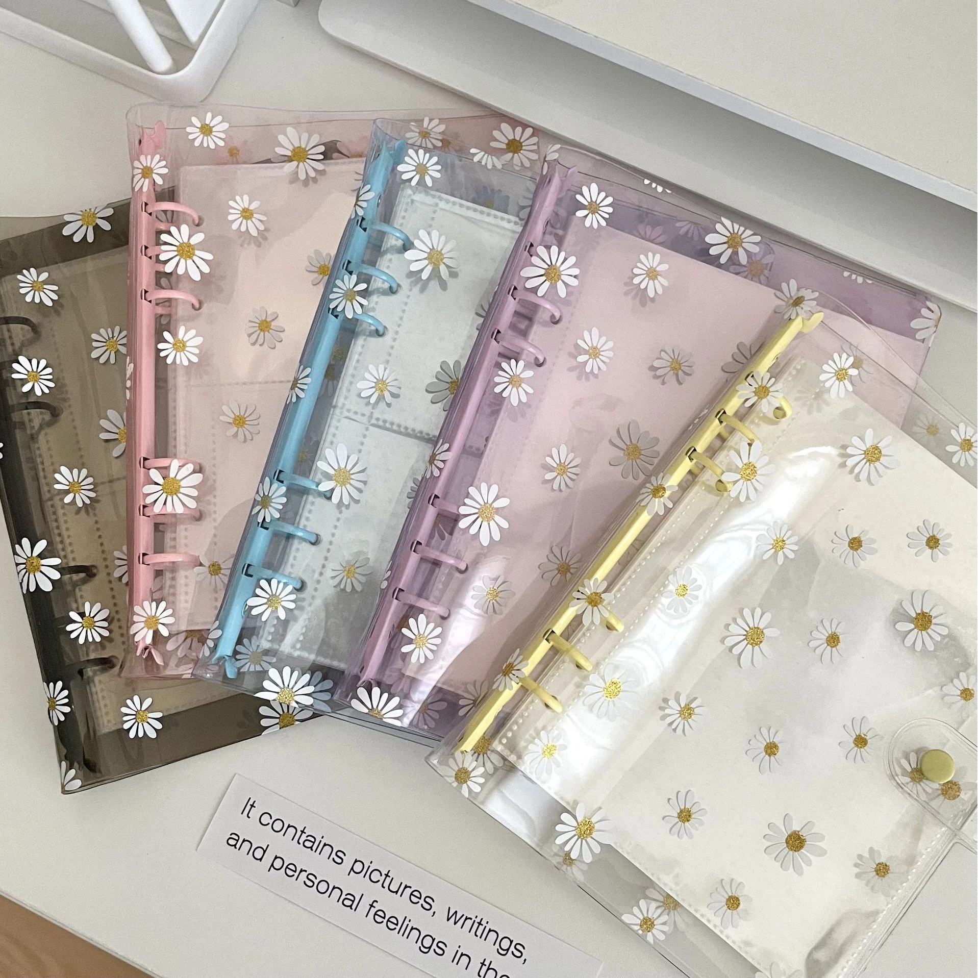 IMYY A5 Binder Photocard Holder Kpop Idol Photo Album PVC Photo Card Binder Photocards Album for Photographs Flower Collect Book