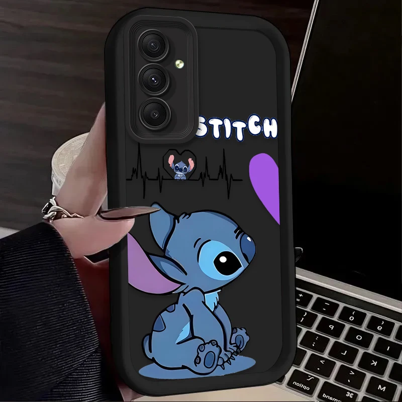 Disney Stitch Silicone Case for Samsung Galaxy A25 A15 A55 A35 A05 A05S A24 A13 A23 A12 A22 A32 A52 A52S A72 A11 Soft Back Cover