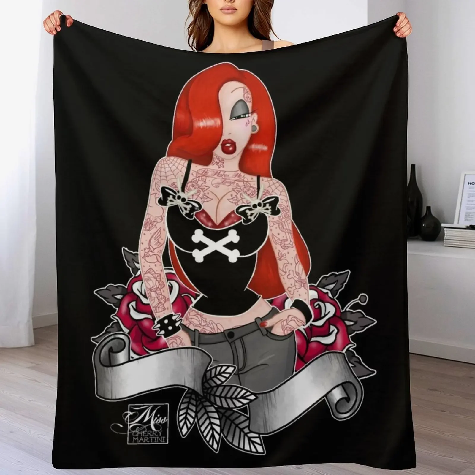 Bad Girl Throw Blanket Soft Sherpa Fleece Warm Blanket for Winter