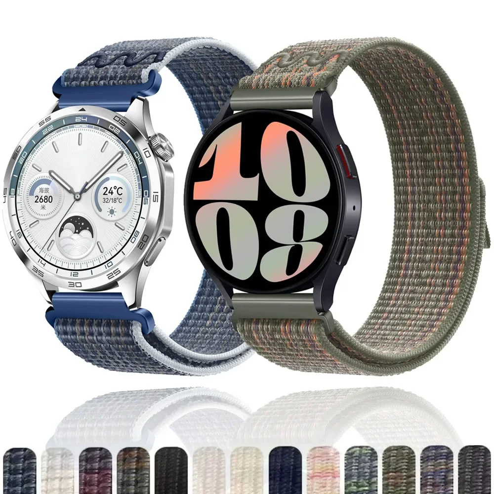 20 مللي متر 22 مللي متر حزام نايلون لساعة سامسونج 7 6 5 4 Sprots تنفس معصمه كوريا سوار لهواوي ساعة 5 GT5/4/3 برو 46 مللي متر