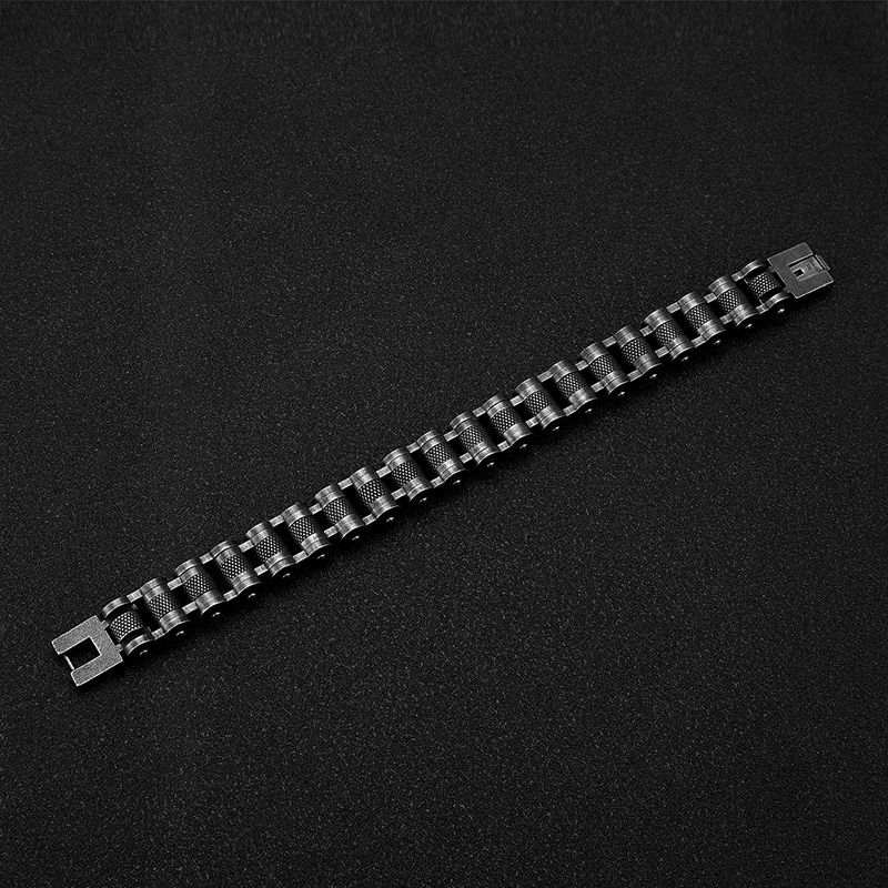 Punk Knight Bracelet Men Stainless Steel Motorcycle Bike Chain Black Wristband Hand Accessories Retro Jewelry Gifts Dropshipping