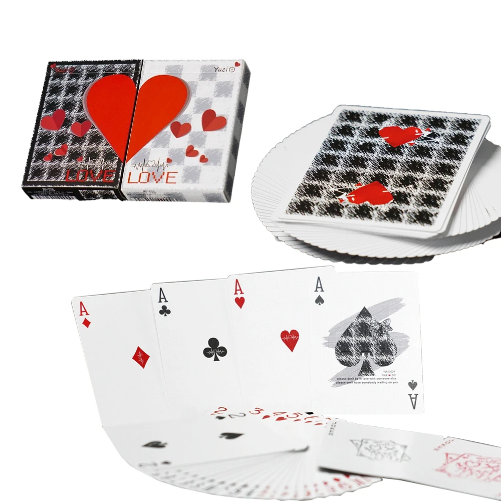 

Couple Design lovers Playing Cards Magic Tricks Poker Magia Close Up Street Illusions Gimmicks Mentalism Props Toys