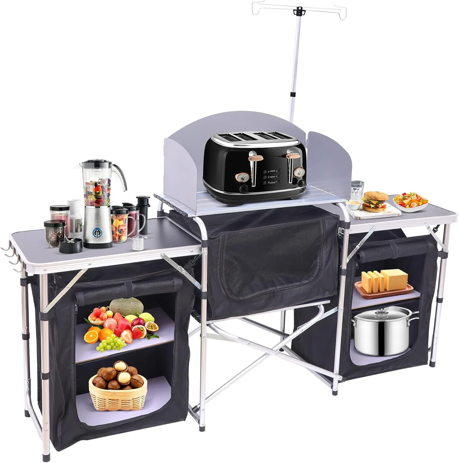 طاولة مطبخ للتخييم، محطة طهي ق - مراجعة Camping Cooking Table With Windshield وسعره