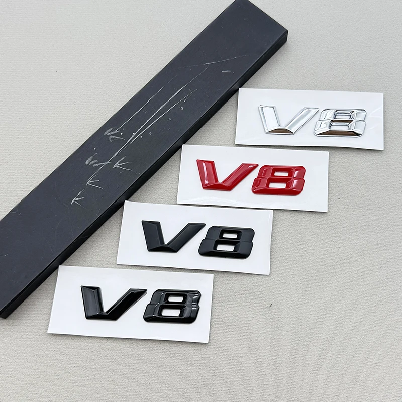 3D ABS Chrome Letters Car Fender Side Badge Sticker V8 Emblem Logo For Mercedes Benz AMG W205 W213 W222 W463 W166 X166 W223 W463