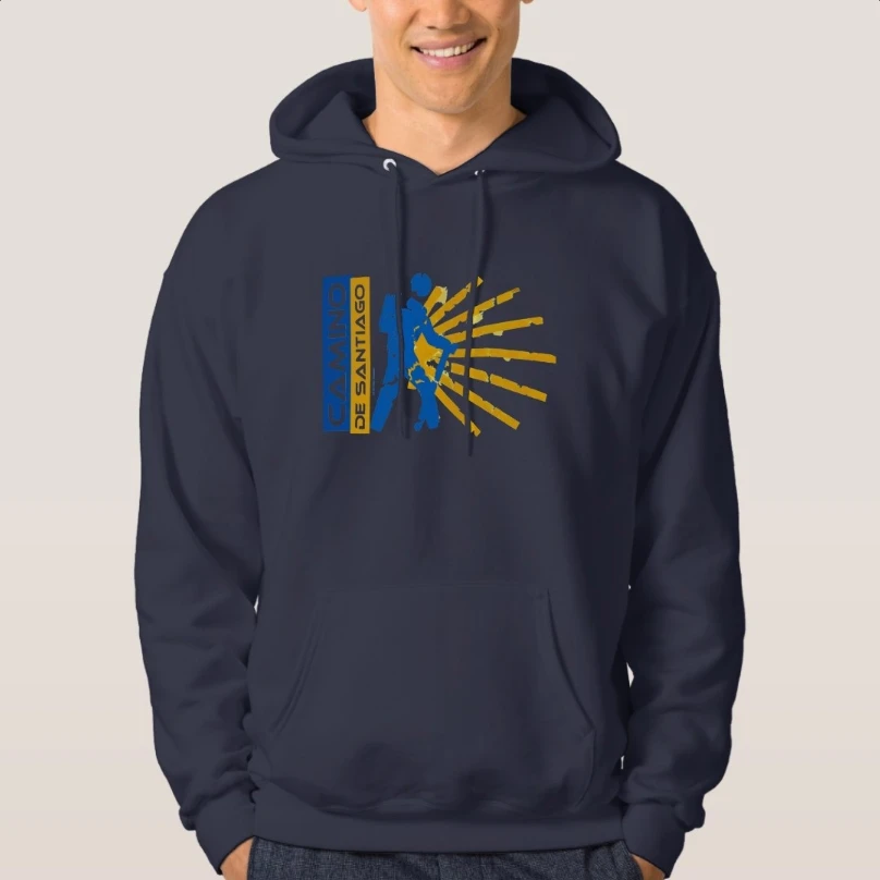 Camino De Santiago. Way of St. James. Hiking Logo Pullover Hoodie New 100% Cotton Comfortable Casual Mens Sweatshirts Streetwear