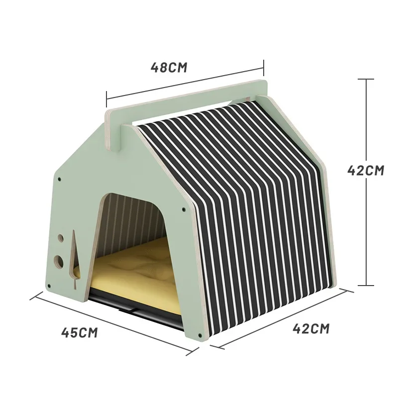 Wooden Cat Beds for Indoor Cats, Rabbit Hideout Bunny House Small Animal Rest and Play House for Dog Hideout Habitat