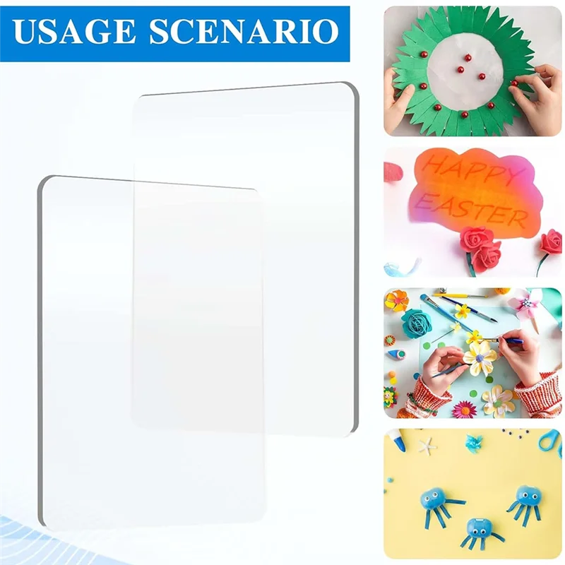 8 Pcs Clear Acrylic Cutting Pads Clear Cutting Plate Acrylic Cutting Pads For Embossing Crafting