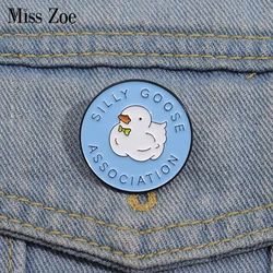 Silly Goose Association Enamel Pins Cartoon Cute Animal Brooches Backpack Lapel Badges Jewelry Accessories Gift For Kids Friends