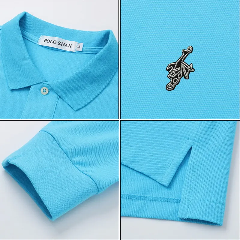 Fashion New Womens Polo Shirts Embroidery-Logo Casual Solid Color Ladies Laple T-Shirt Long Sleeve Fit 100% Cotton Female Tops