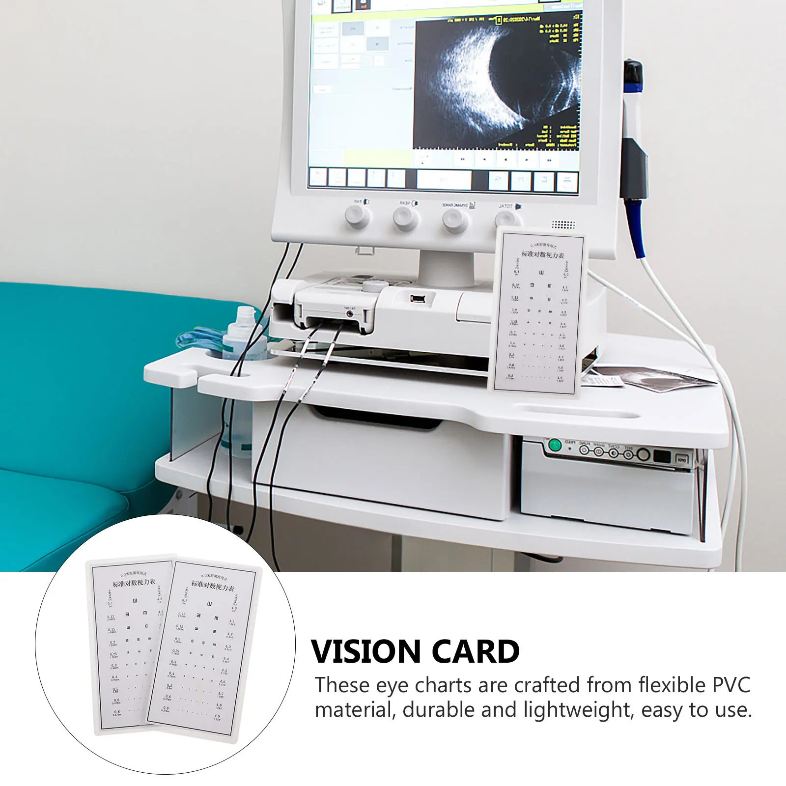 2pcs PVC Charts for Adults Eye Testing Chart Exams Optometry Tester Kids Adults Visual Testing Chart