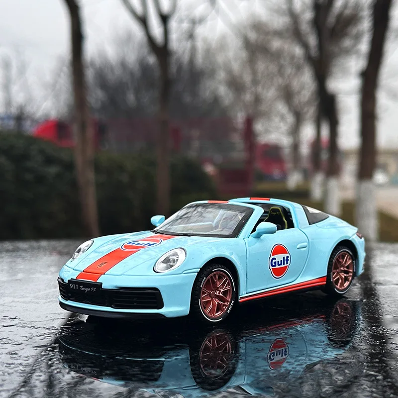 1:32 Porsche 911 Targa 4S Supercar Alloy Model Car Toy Diecasts Casting Sound and Light Car Toys For Children Vehicle A774