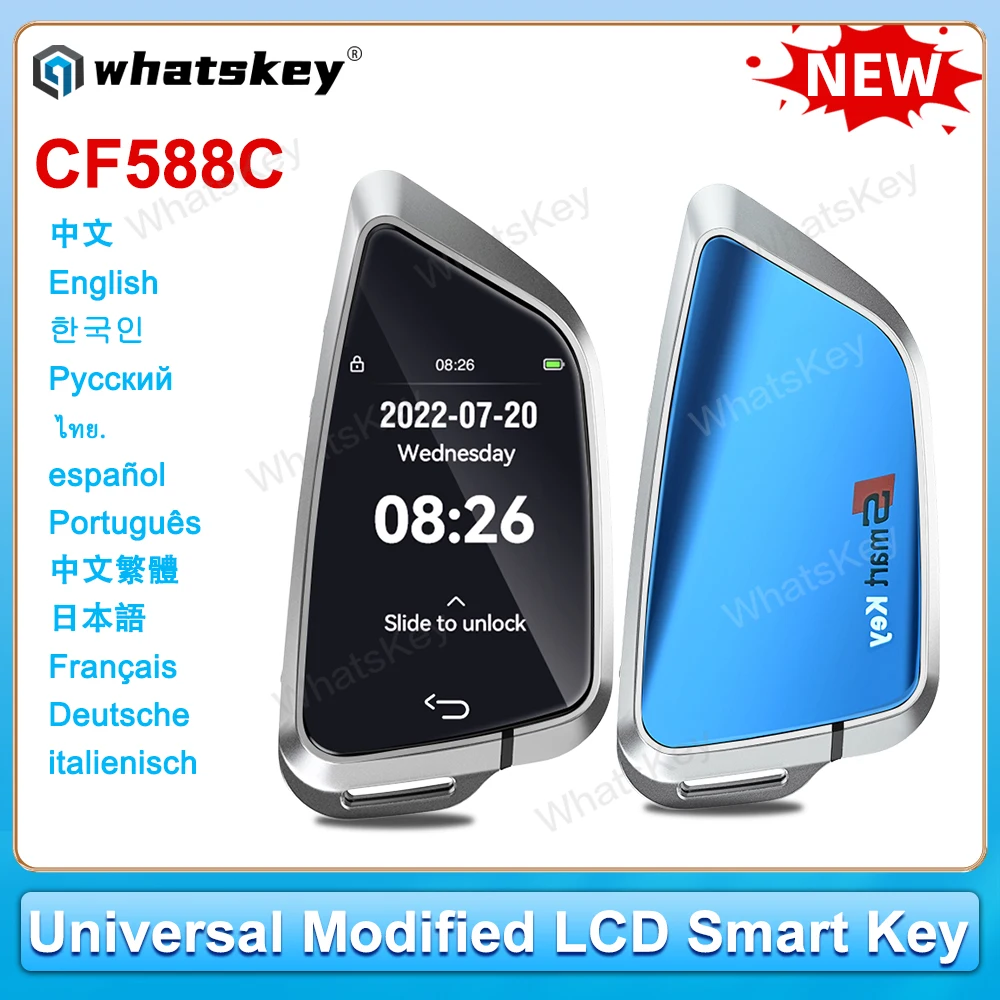 CF588 Uniwersalny zmodyfikowany inteligentny zdalny kluczyk samochodowy z ekranem LCD do BMW do Audi do Toyoty do KIA Comfort Keyless Entry Car