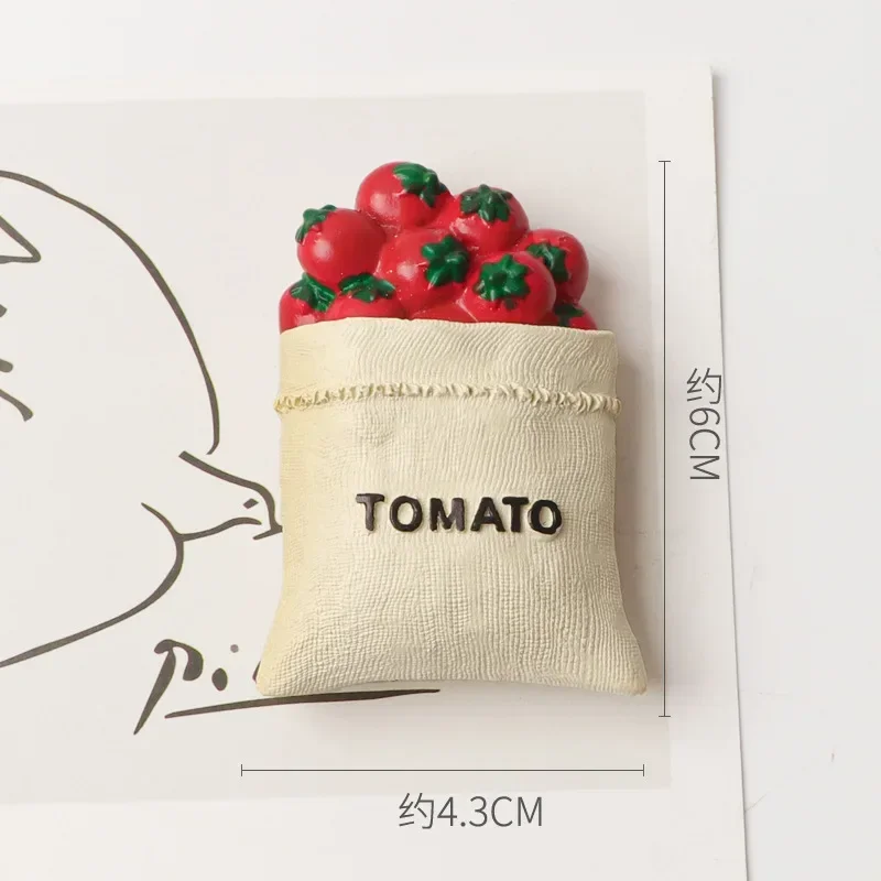 

3D Simulated Food Fridge Magnet Cartoon Fried Egg Durian Ice Cream Tomato Bread Coffee Refrigerator Magnet Home Decor