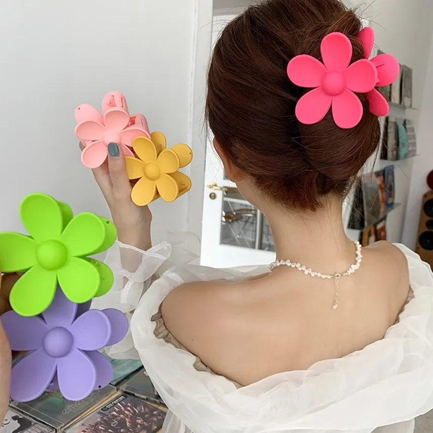 AISHG Acrylic Large Flower Plate Hair Clamp Korean Style Fashion Back Head Bathing Hair Clip Hair Accessories For Women Headwear