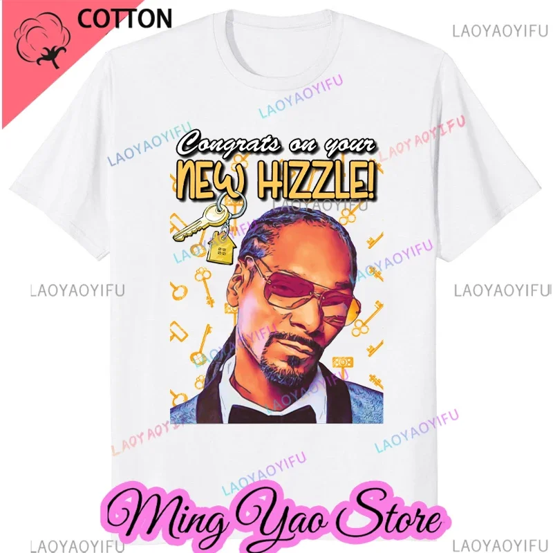 Men's Summer Snoop Dogg T-Shirt 100% cotton Top New House Card New Home Card Snoop Dogg Hip Hop Tees Men Clothing