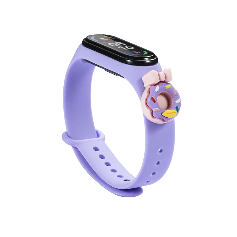 NEW Cartoon Donut Flowers Mi band 5 6 Strap cat paw mi band 3 4 bracelet replacement strap for xiaomi mi band 3 4 5 6 Newest