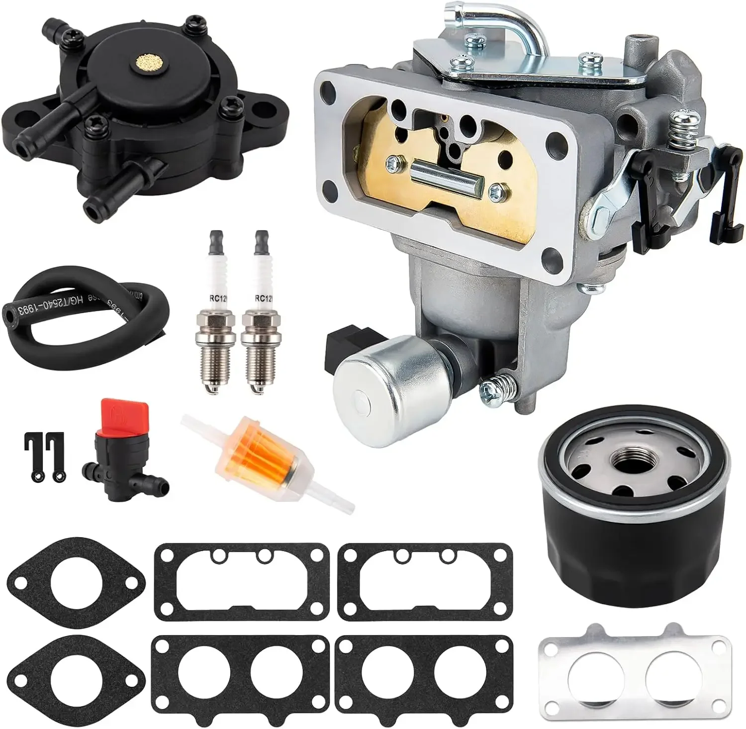 

FH661V Carburetor Compatible with Kawasaki FX850V, 22 HP Engine, with 49065-0724 Oil Filter/Fuel pump,Replaces Parts 15004-1010