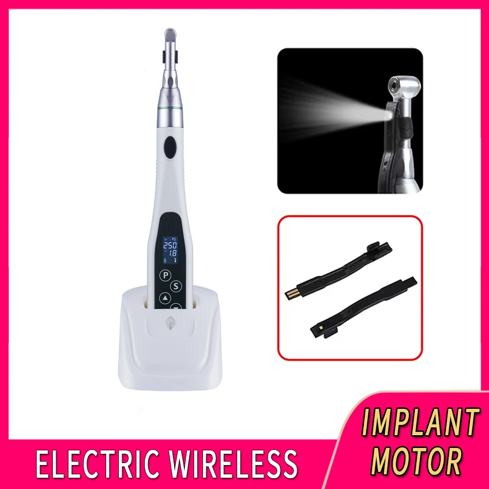 

Dental Endo Motor Cordless LED T-FINE-IPRO 6 Programs Root Canal Preparing Machine with 16:1 Contra Angle Head 10 mode